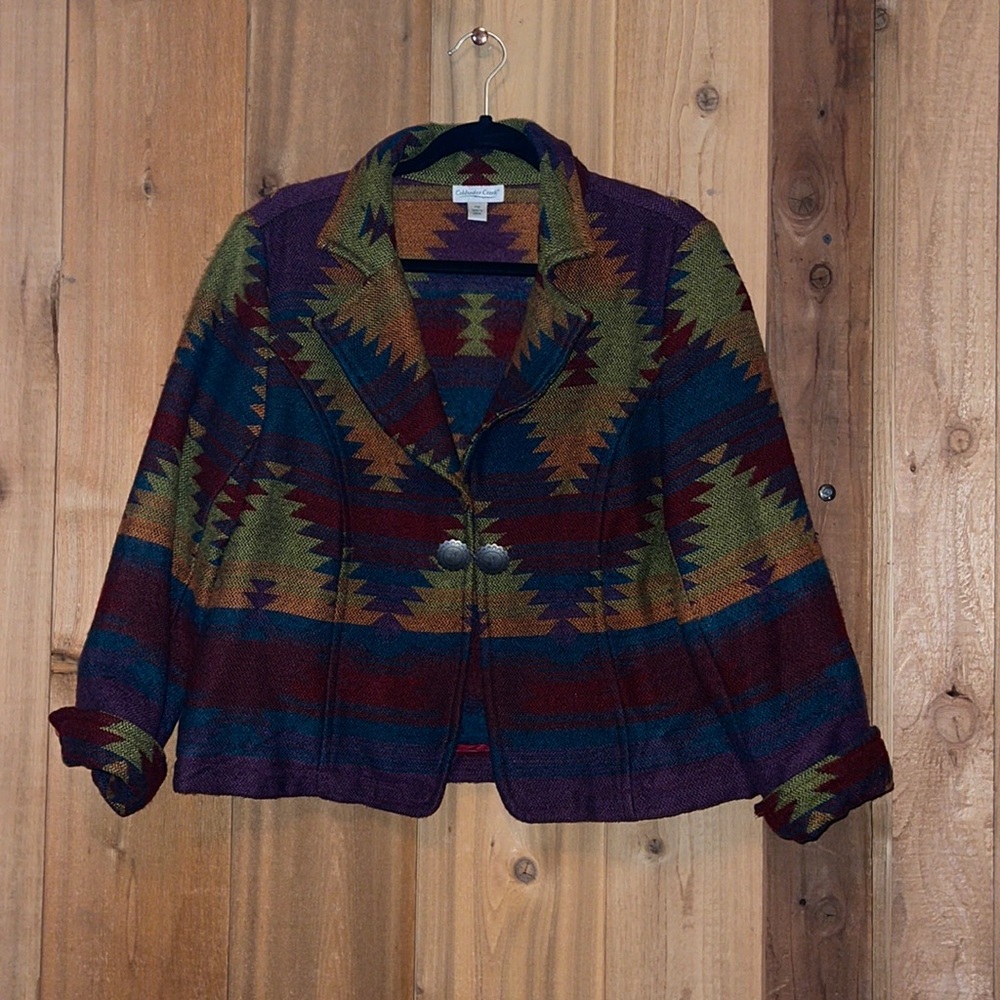 Coldwater Creek Aztec Print Blazer Jacket